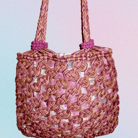 Macrame Handbag Straw Market Souvenir - Picture 8 of 12